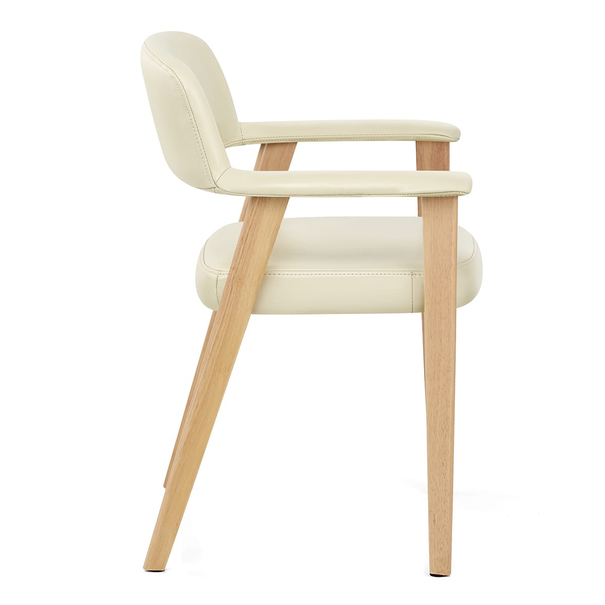 Silla Cuero Auténtico Roble - Elba Crema