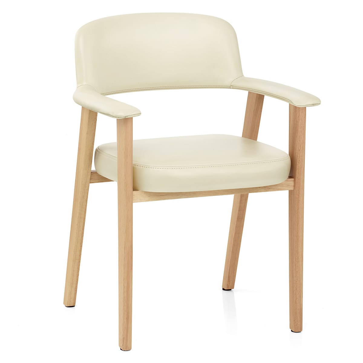 Silla Cuero Auténtico Roble - Elba Crema