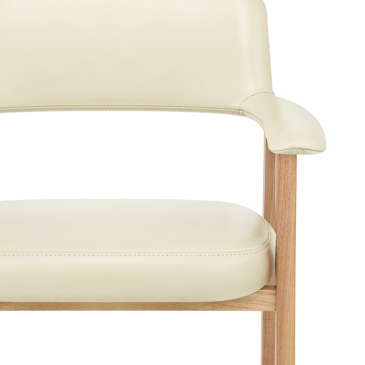 Silla Cuero Auténtico Roble - Elba Crema