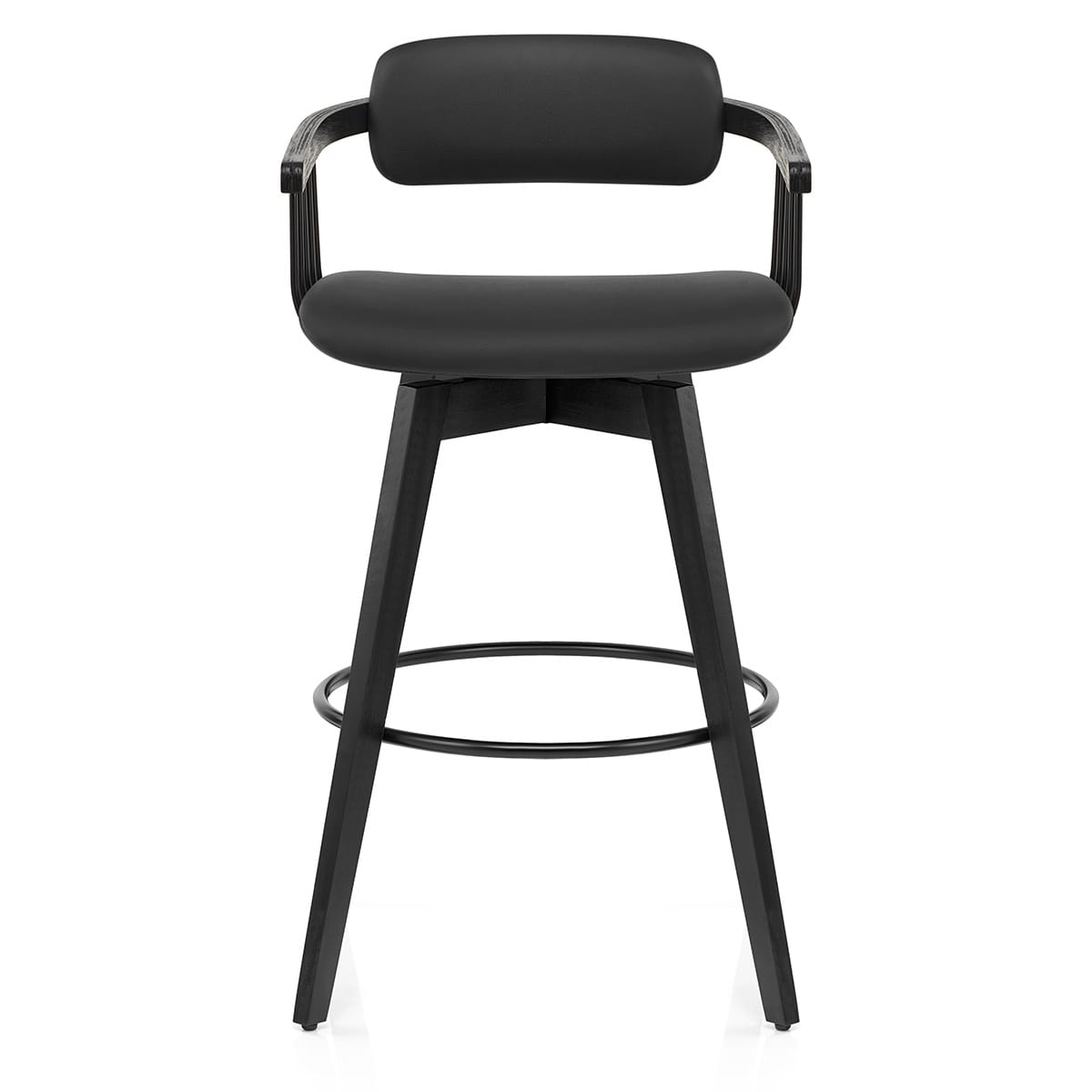 Taburete Cuero Auténtico - Electra Negro