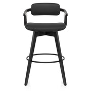 Taburete Cuero Auténtico - Electra Negro