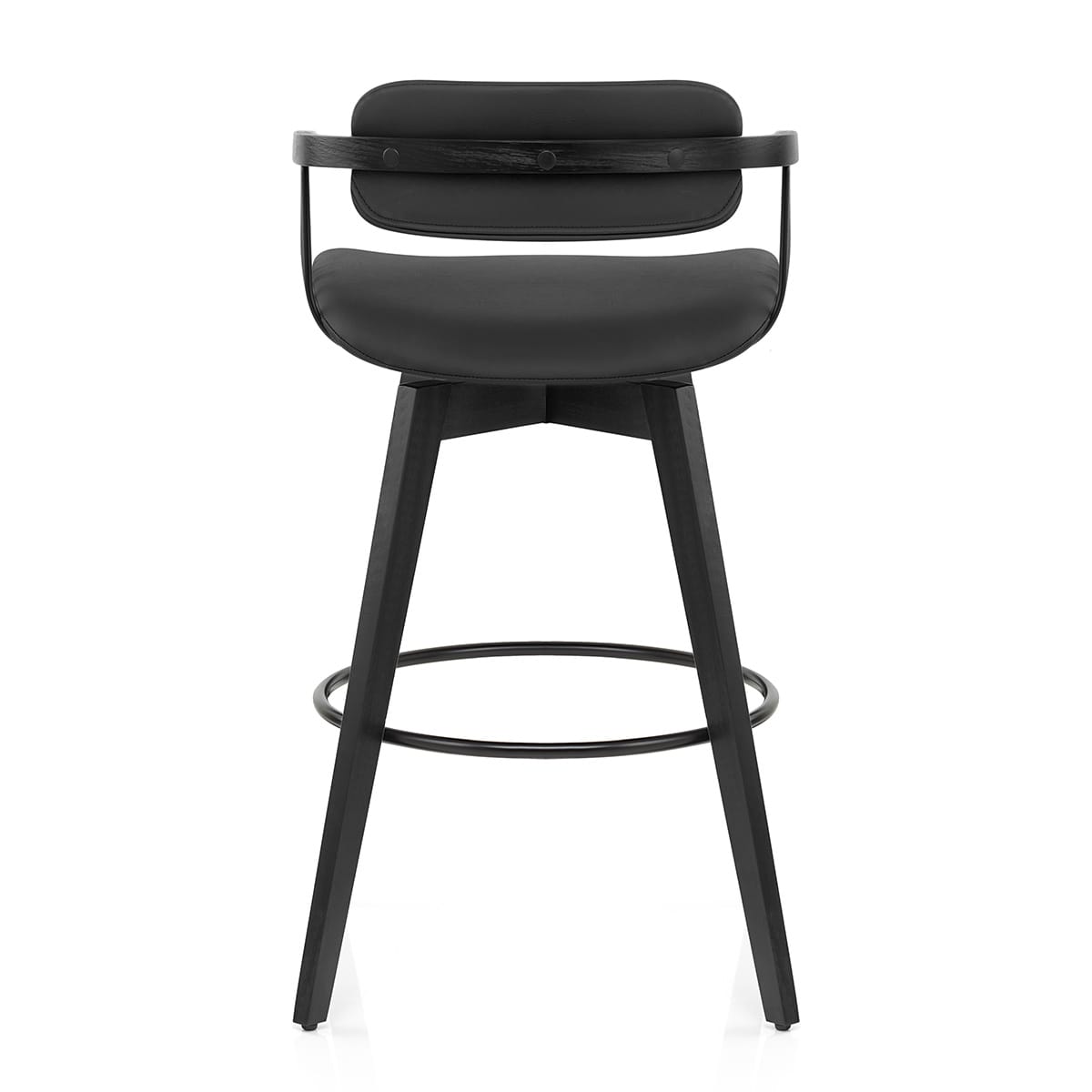 Taburete Cuero Auténtico - Electra Negro