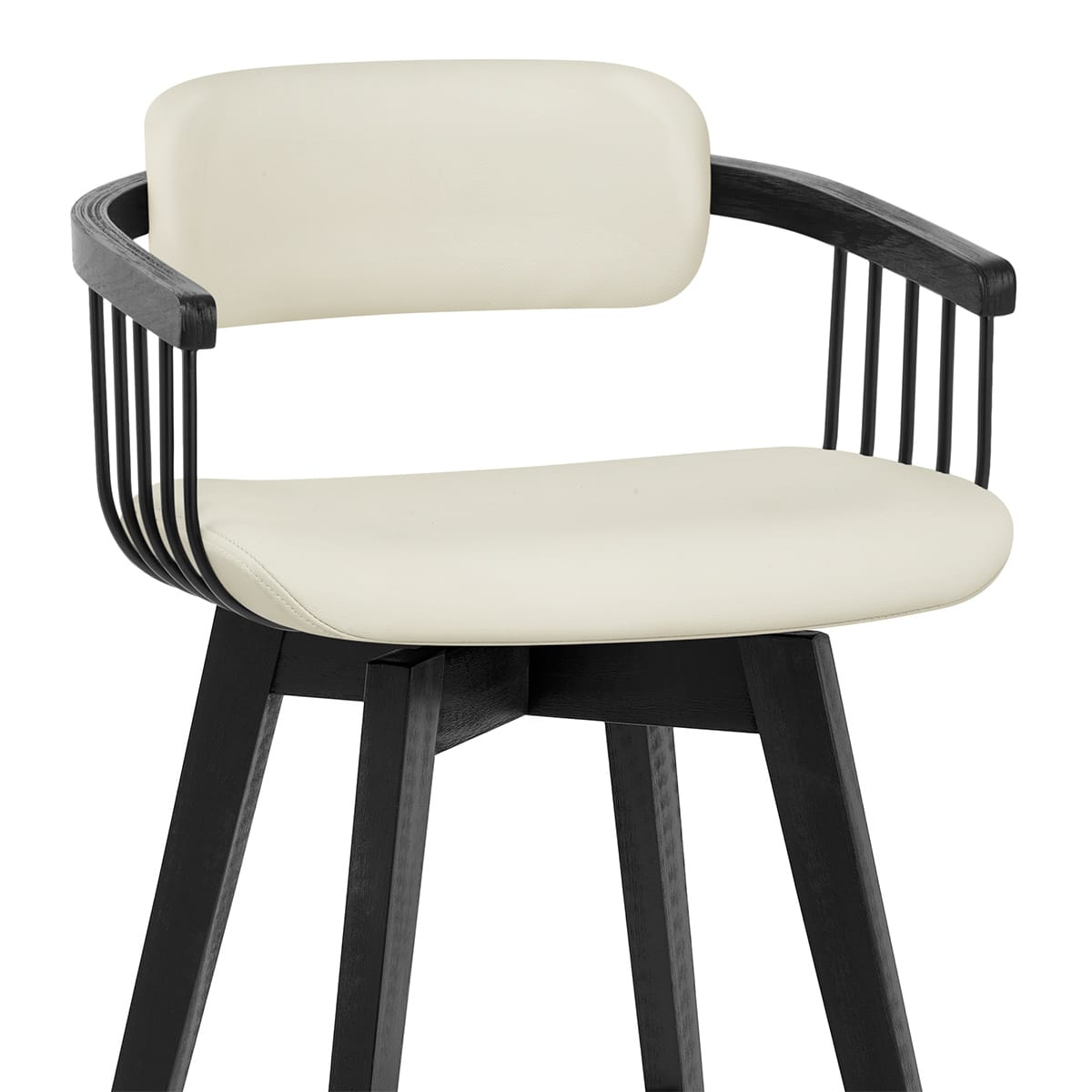 Taburete Cuero Auténtico - Electra Crema