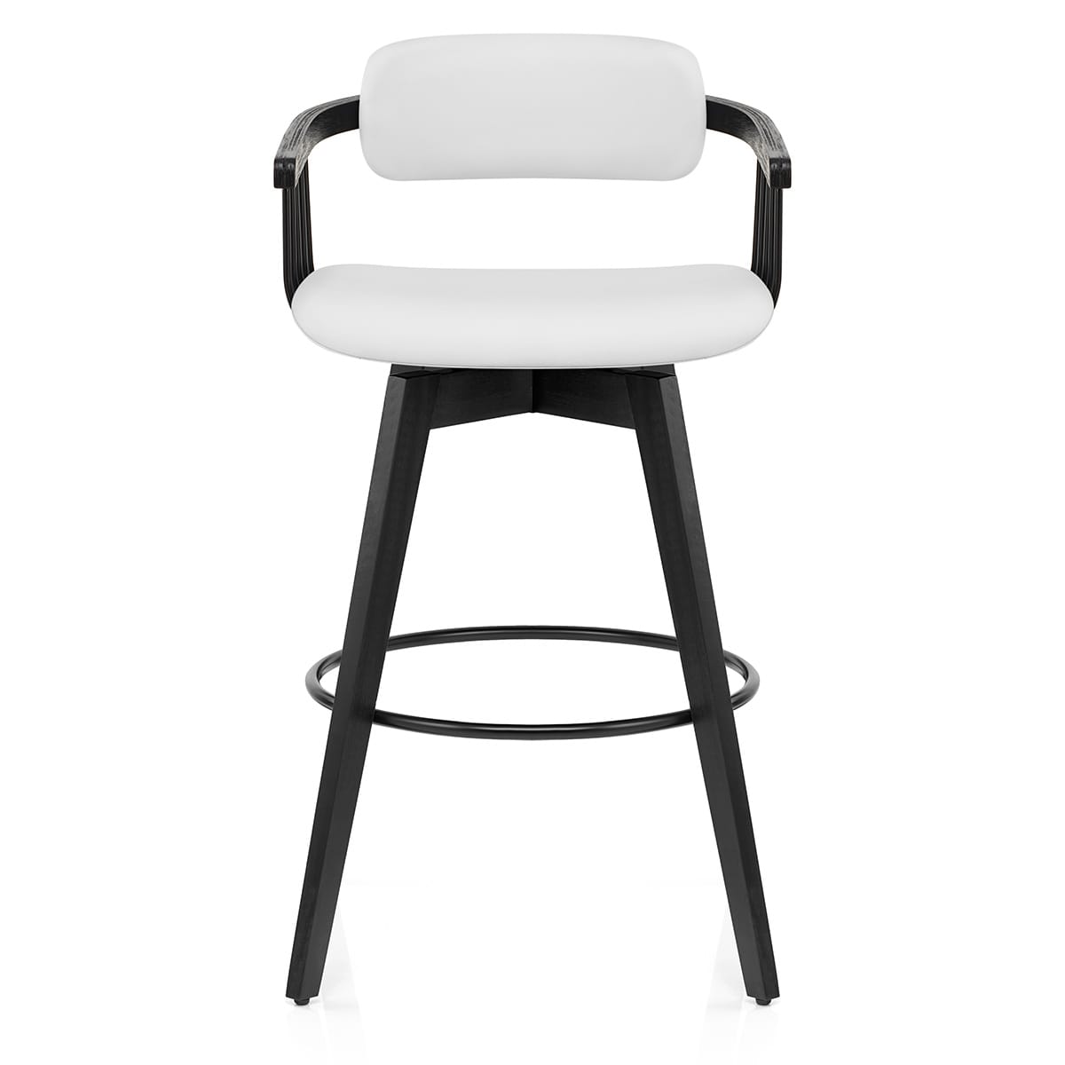 Taburete Cuero Auténtico - Electra Blanco