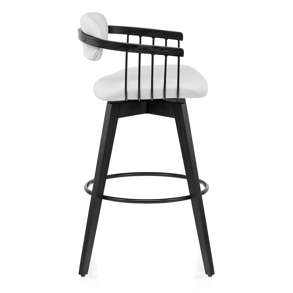Taburete Cuero Auténtico - Electra Blanco