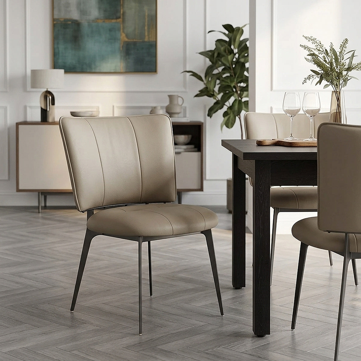 Silla Eco Piel - Ellis Gris Pardo