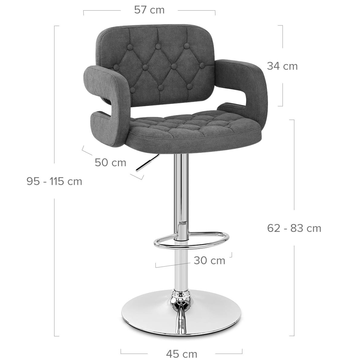 Taburete Tela - Encore Gris Oscuro