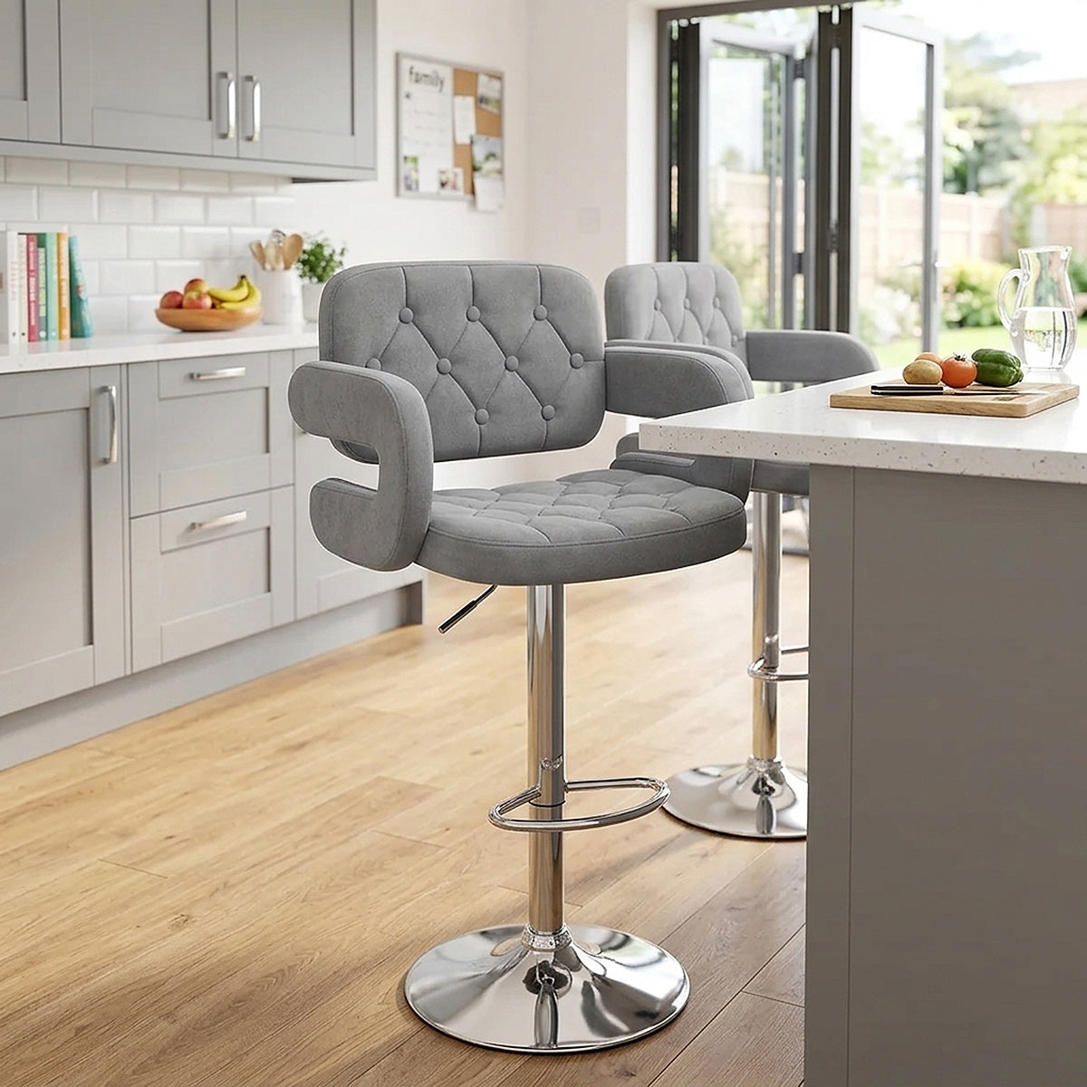 Taburete Tela - Encore Gris
