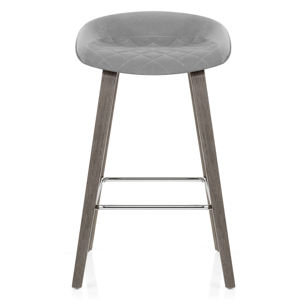 Taburete Terciopelo Madera - Epic Gris