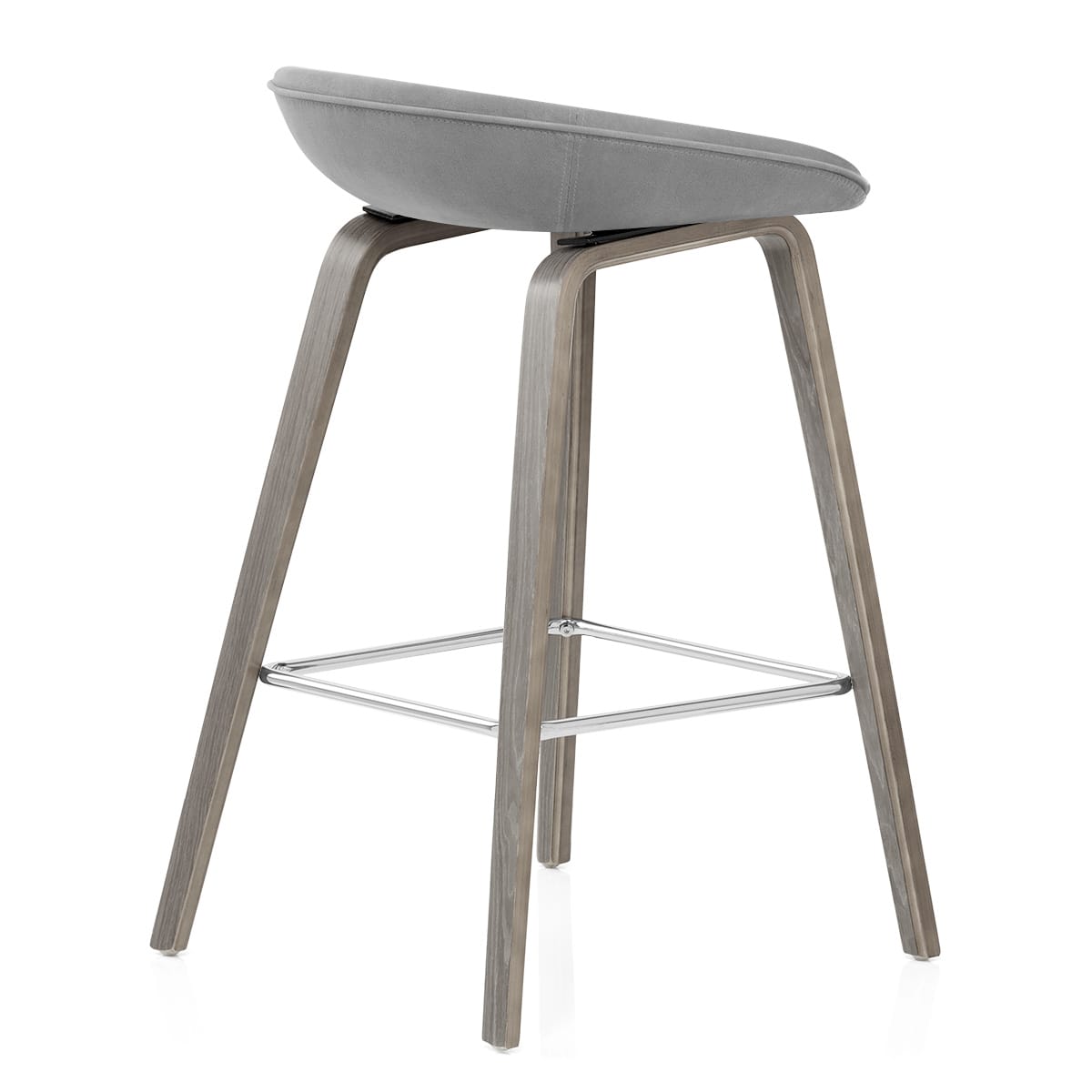 Taburete Terciopelo Madera - Epic Gris