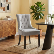 Silla Terciopelo Madera - Etienne Gris