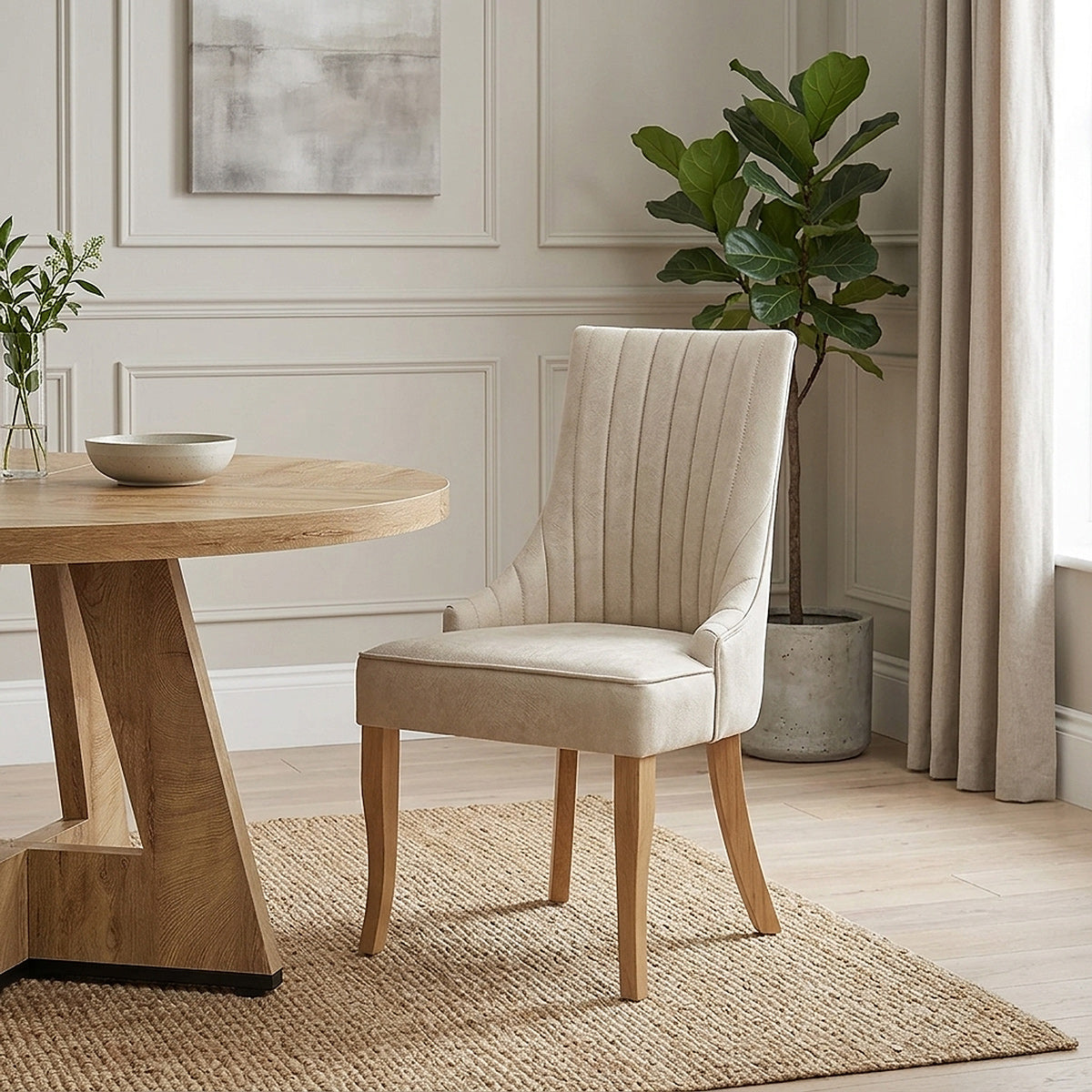 Silla Cuero Sintético - Eton Crema