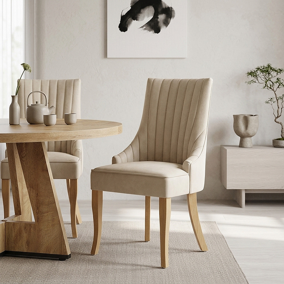 Silla Cuero Sintético - Eton Crema