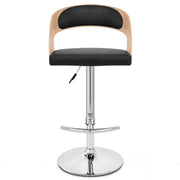 Taburete Madera Cromo Roble - Eva Negro
