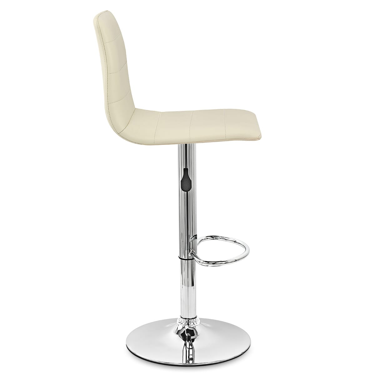 Silla de Bar Cuero Auténtico Cromo - Fabio Crema