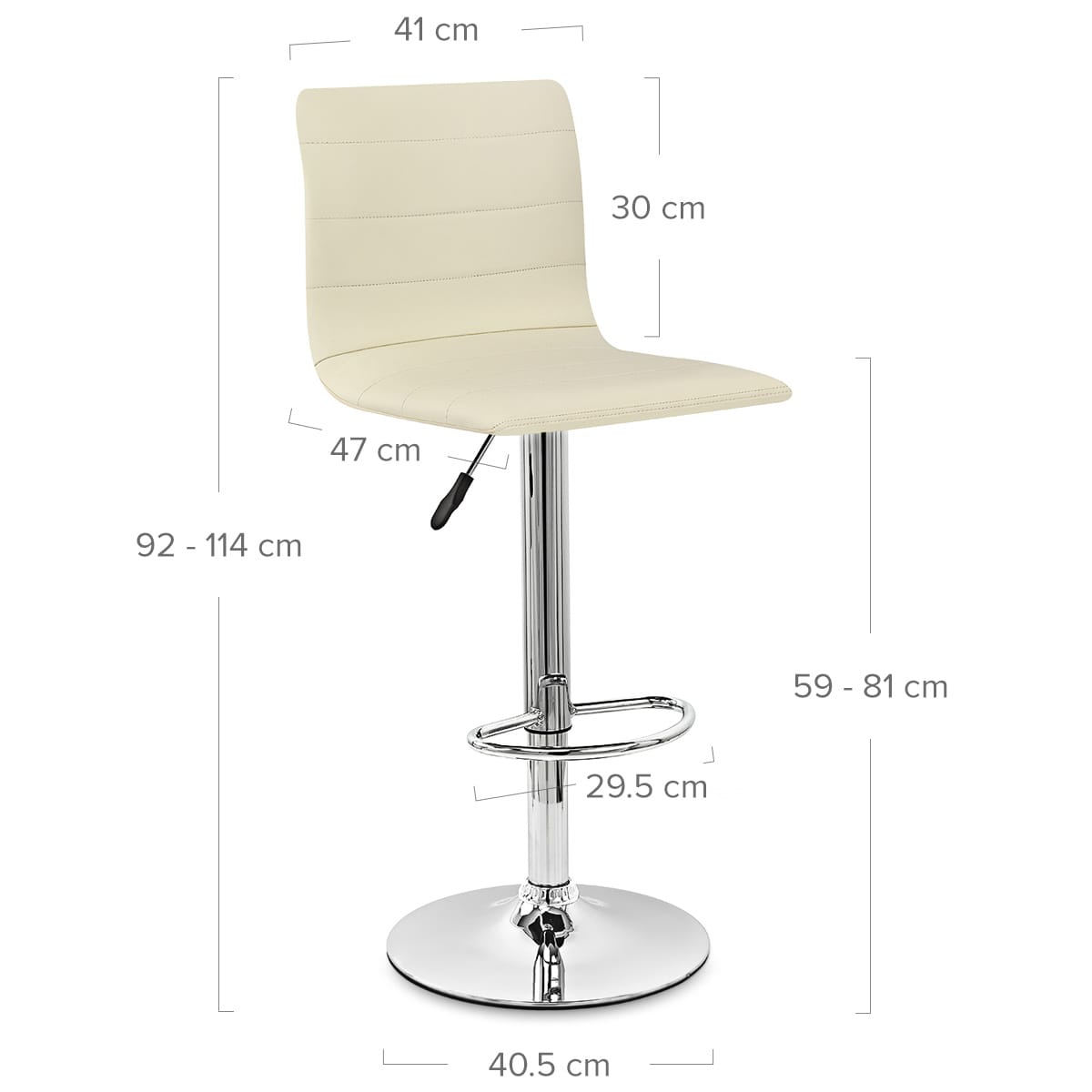 Silla de Bar Cuero Auténtico Cromo - Fabio Crema