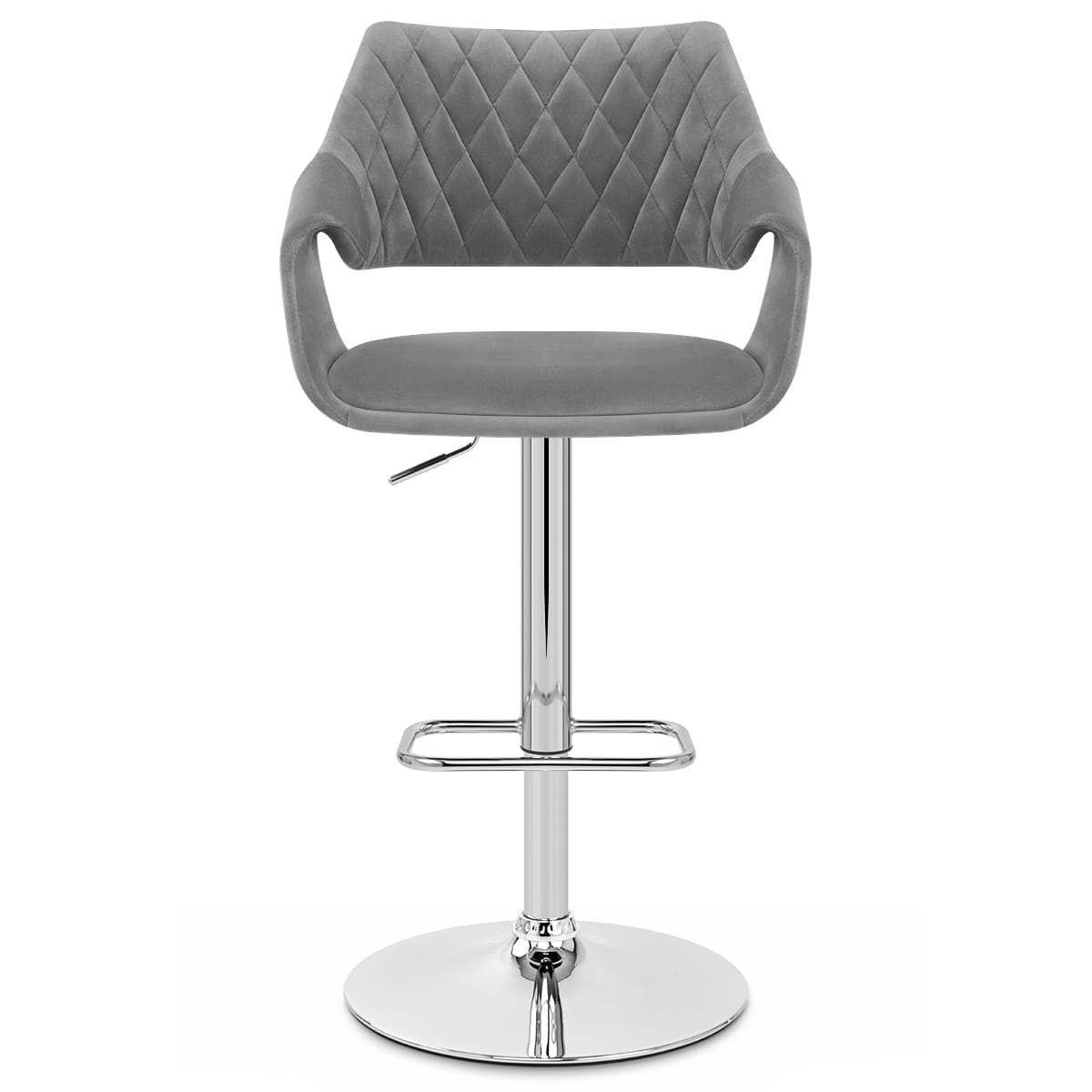 Taburete Terciopelo Cromo - Fairfield Gris