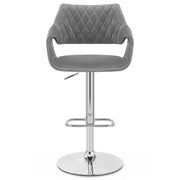 Taburete Terciopelo Cromo - Fairfield Gris