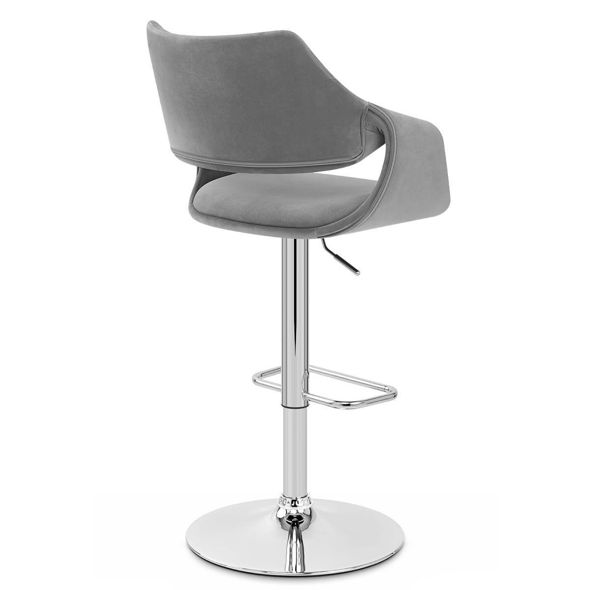 Taburete Terciopelo Cromo - Fairfield Gris