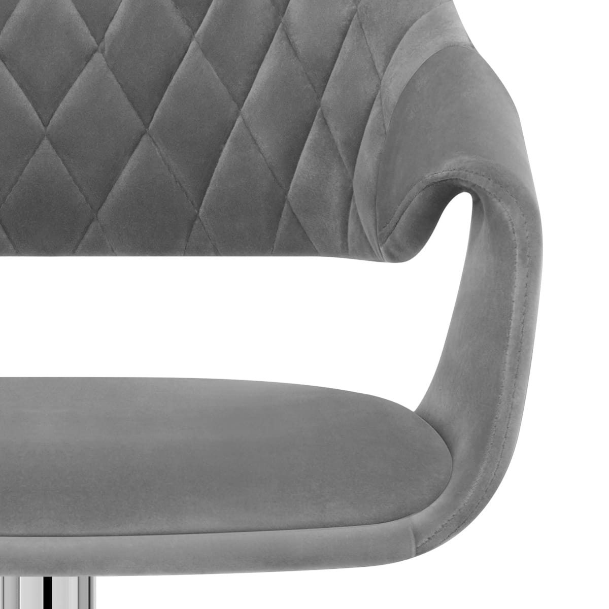 Taburete Terciopelo Cromo - Fairfield Gris