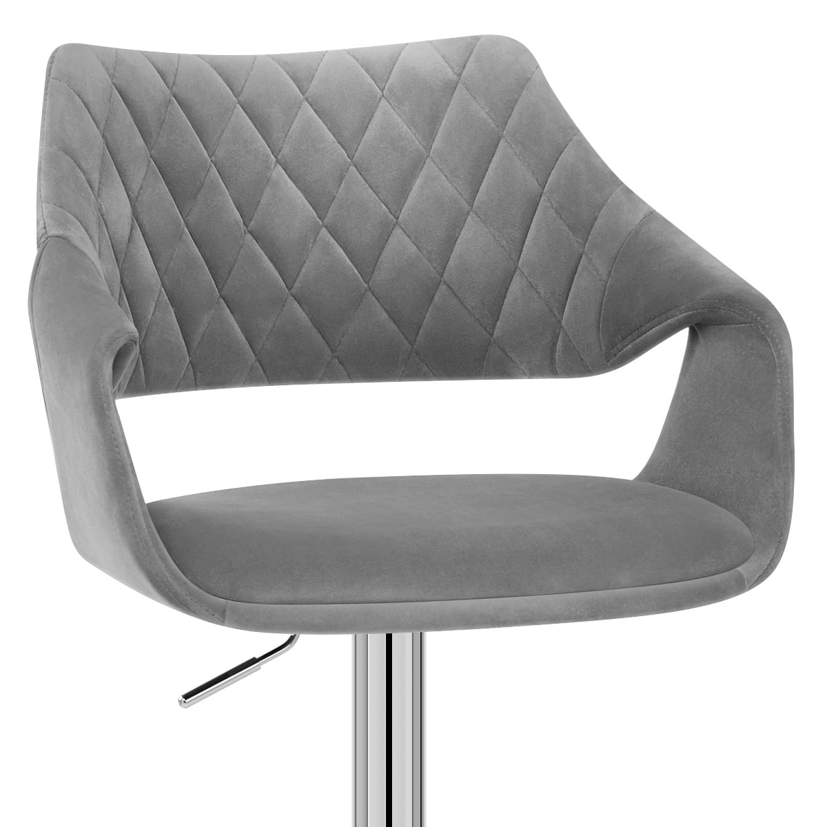 Taburete Terciopelo Cromo - Fairfield Gris