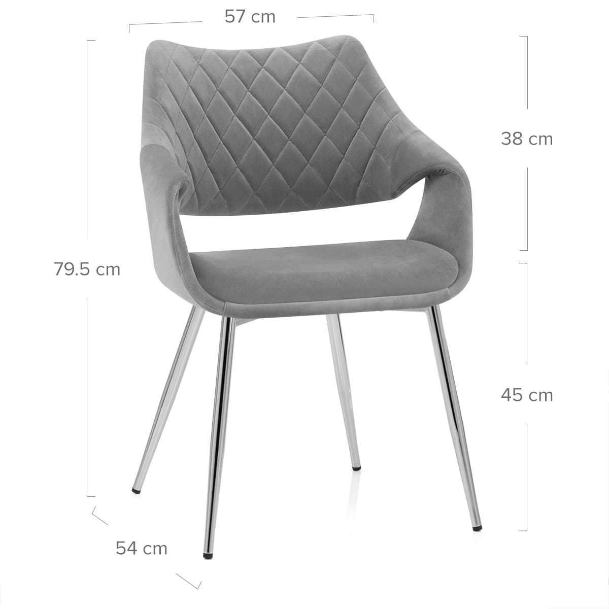 Silla Terciopelo Cromo - Fairfield Gris