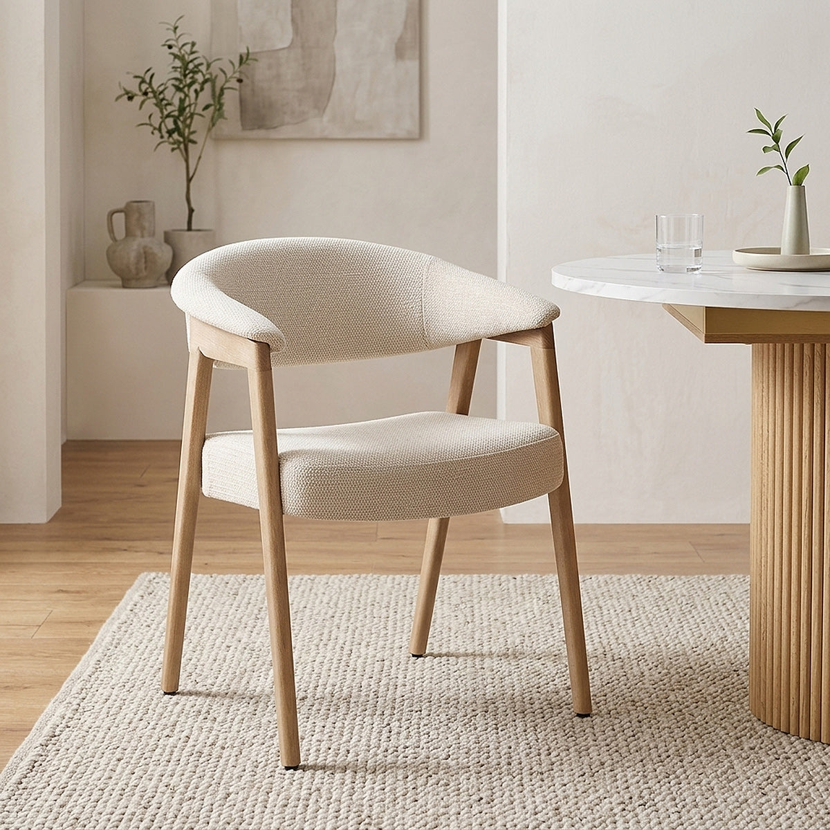 Silla Tela Roble - Falco Crema