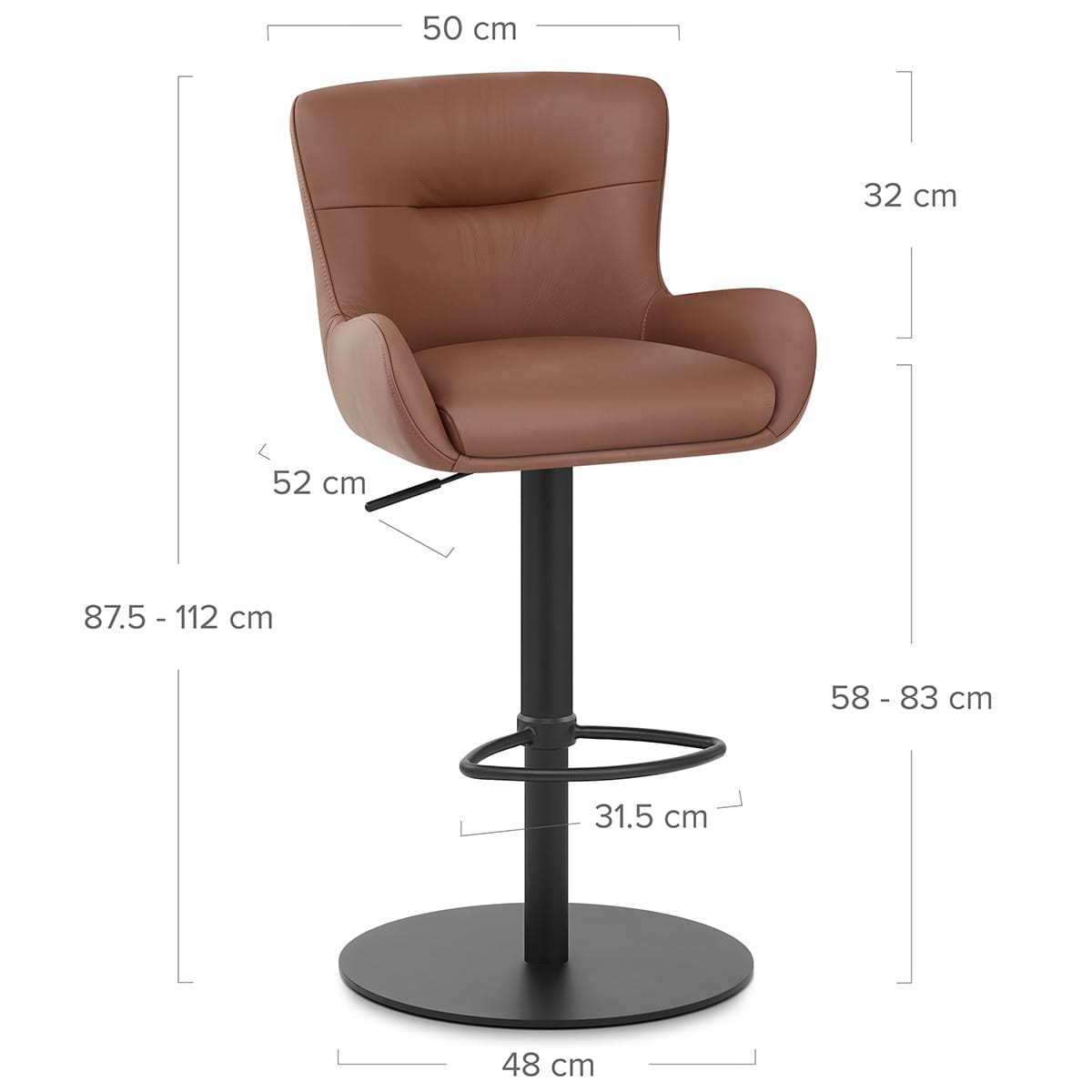 Taburete Cuero Auténtico - Faraday Marrón