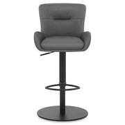 Taburete Cuero Auténtico - Faraday Gris Oscuro