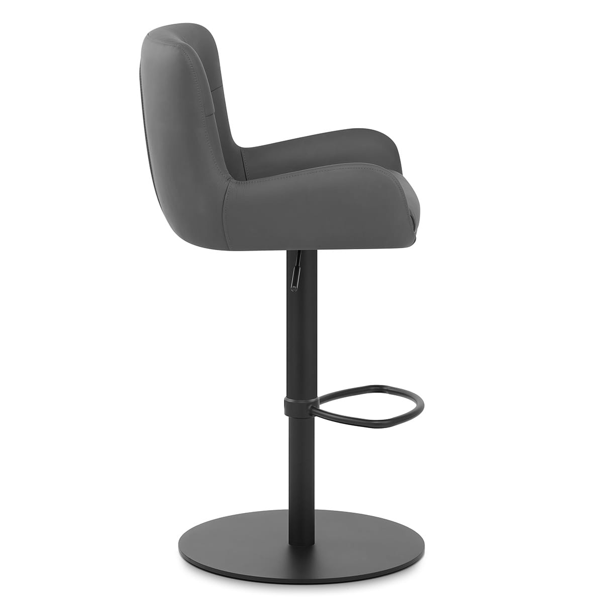 Taburete Cuero Auténtico - Faraday Gris Oscuro