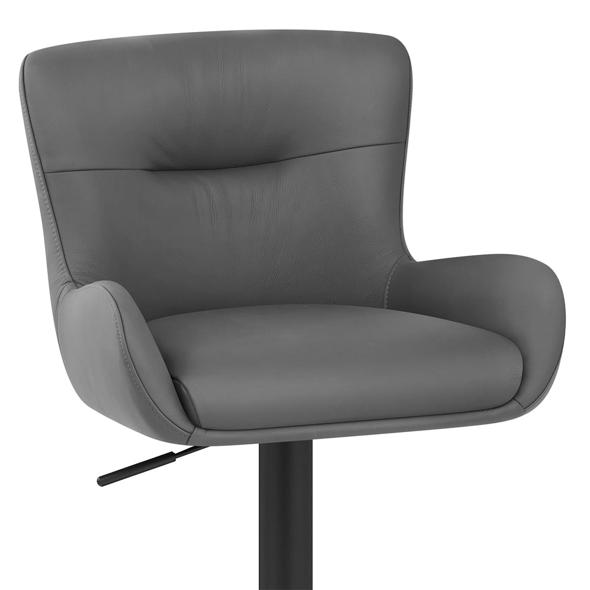 Taburete Cuero Auténtico - Faraday Gris Oscuro