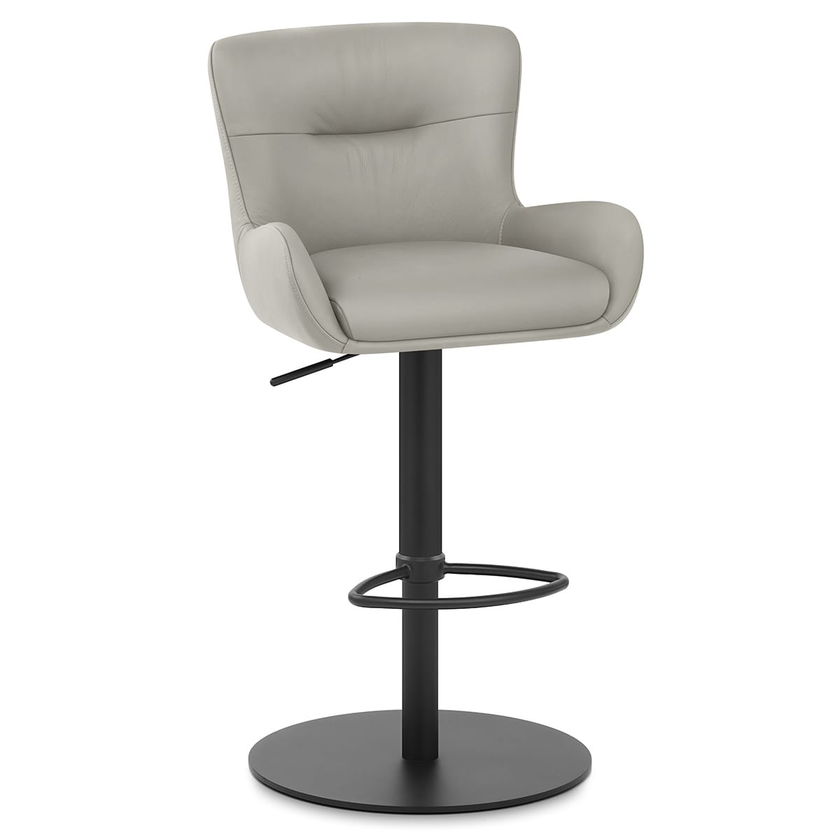 Taburete Cuero Auténtico - Faraday Gris