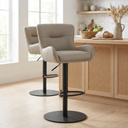 Taburete Cuero Auténtico - Faraday Gris