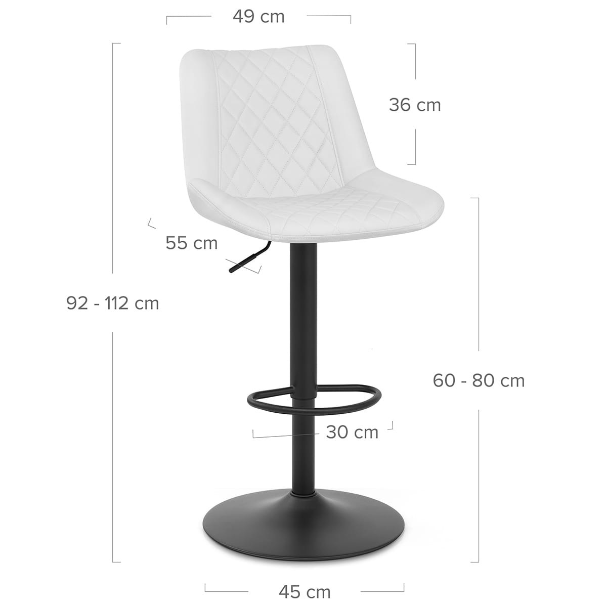 Taburete Cuero Sintético - Faro Blanco