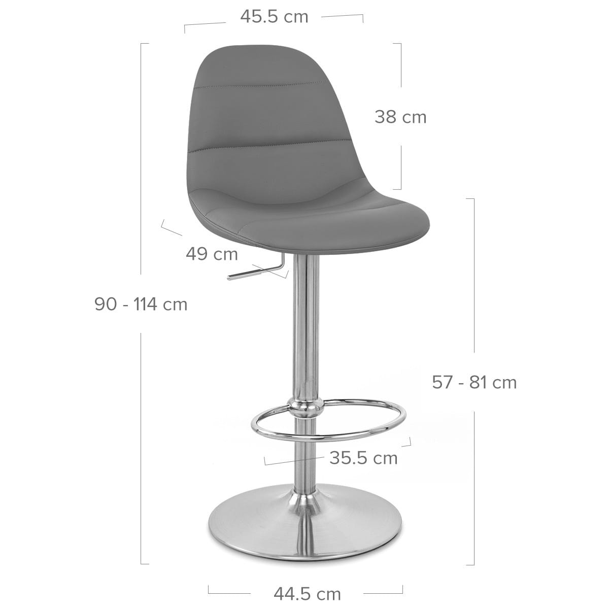 Taburete Polipiel Satinado - Ferrero Gris