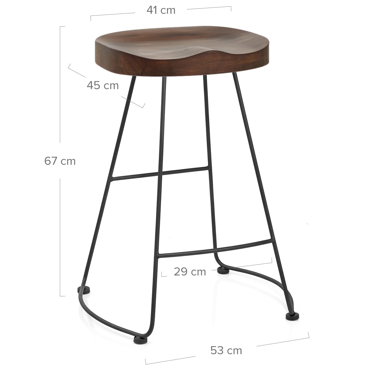 Taburete Madera Oscura Negro - Freedom Madera