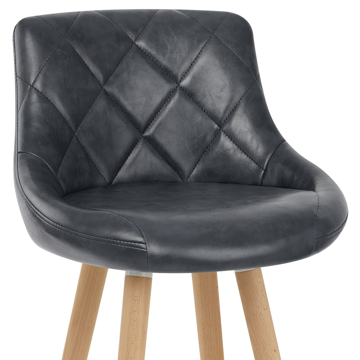 Taburete Cuero Sintético Anticado - Fuse Azul Oscuro