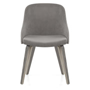Silla Madera - Fusión Terciopelo Gris