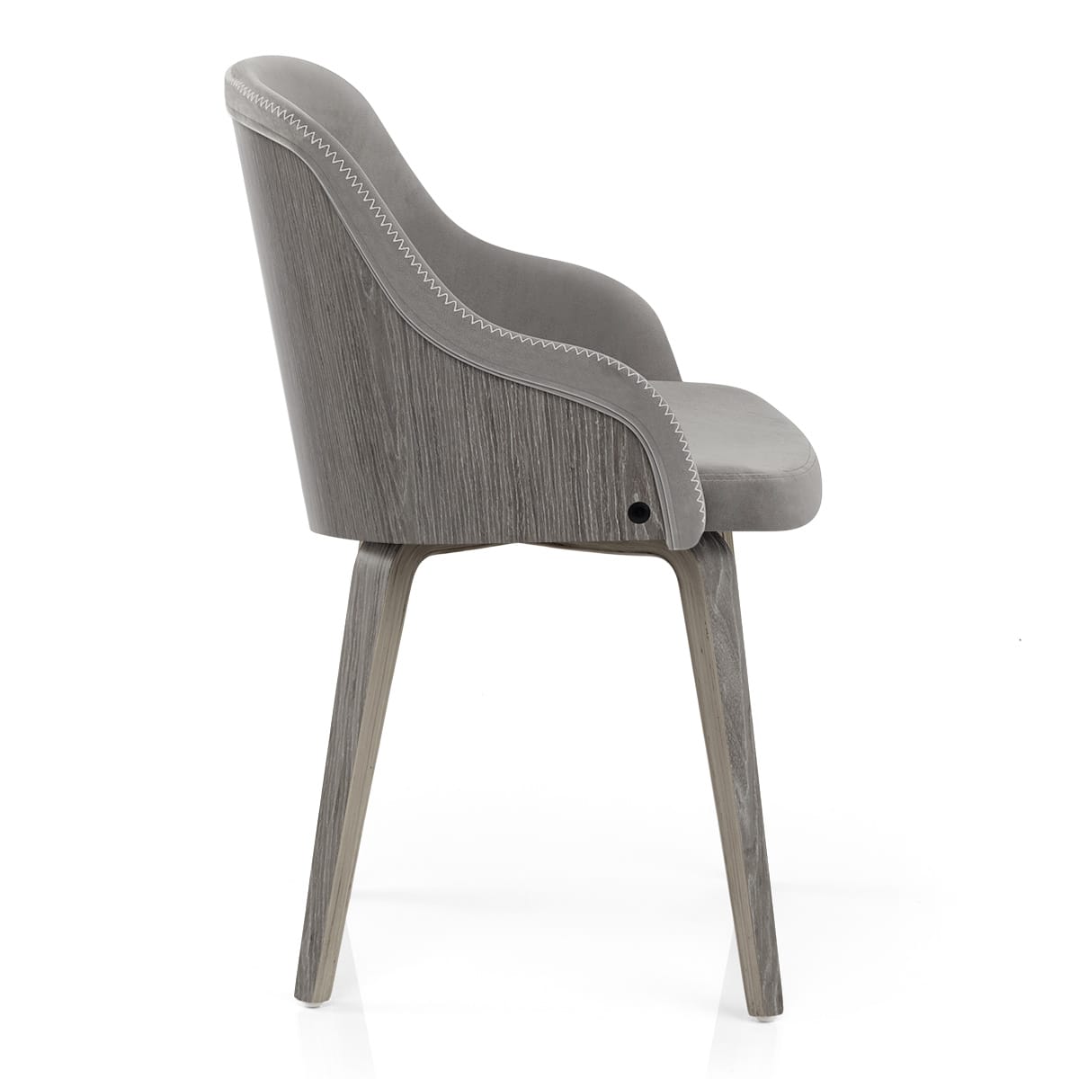 Silla Madera - Fusión Terciopelo Gris