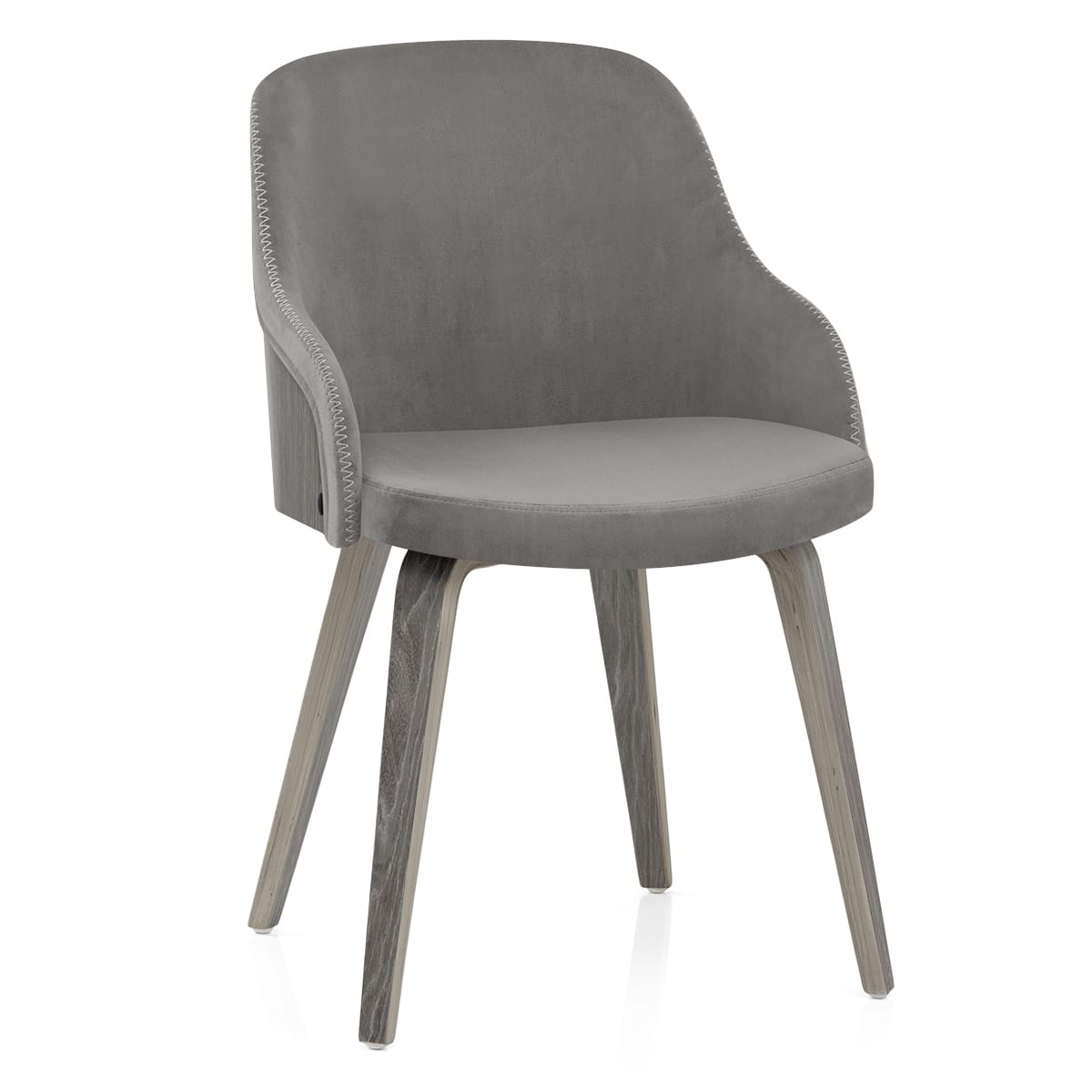 Silla Madera - Fusión Terciopelo Gris