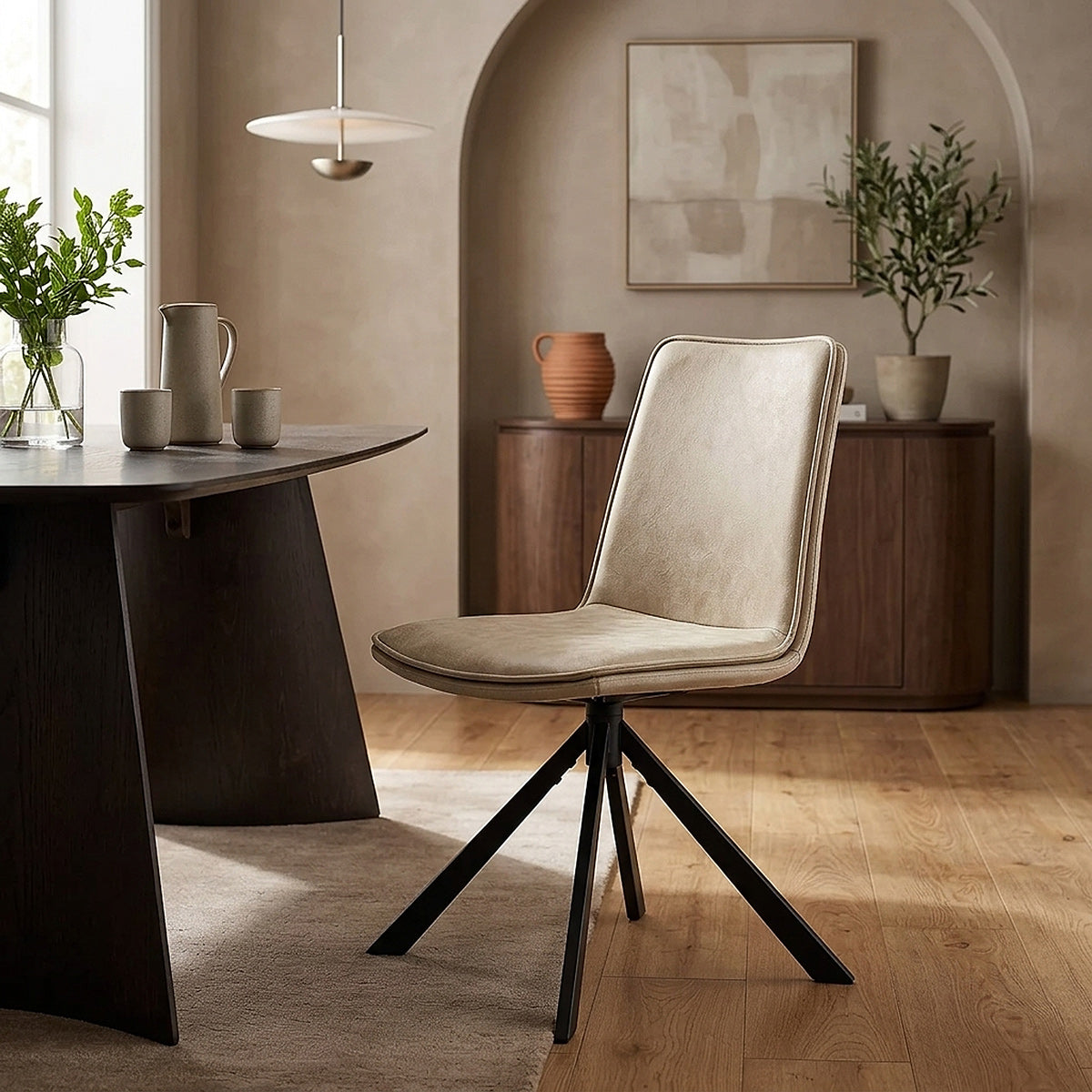 Silla Cuero Sintético - Genesis Crema
