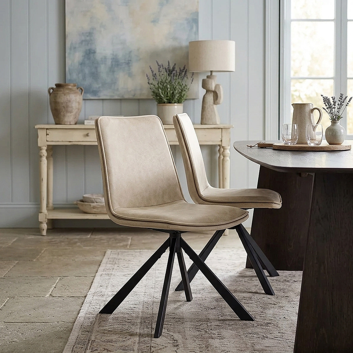 Silla Cuero Sintético - Genesis Crema