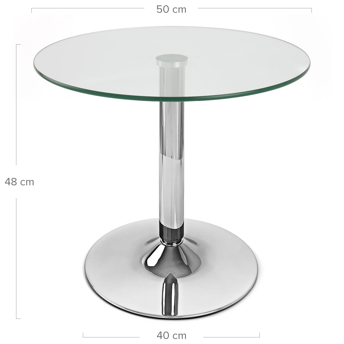Mesa Cristal Cromo - Glaciar Baja Transparente