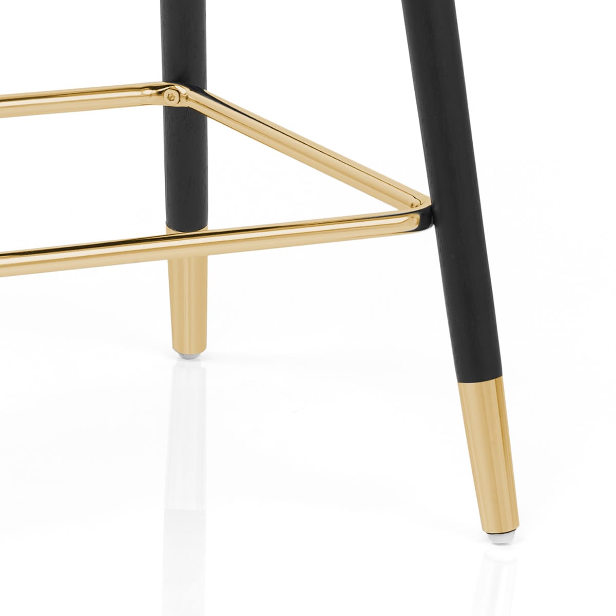 Taburete Terciopelo Dorado - Glam Negro