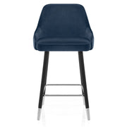 Taburete Terciopelo Madera - Glam Azul