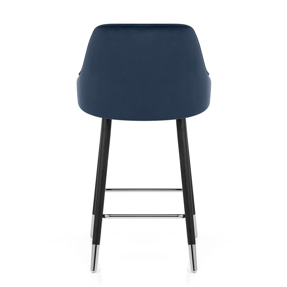 Taburete Terciopelo Madera - Glam Azul