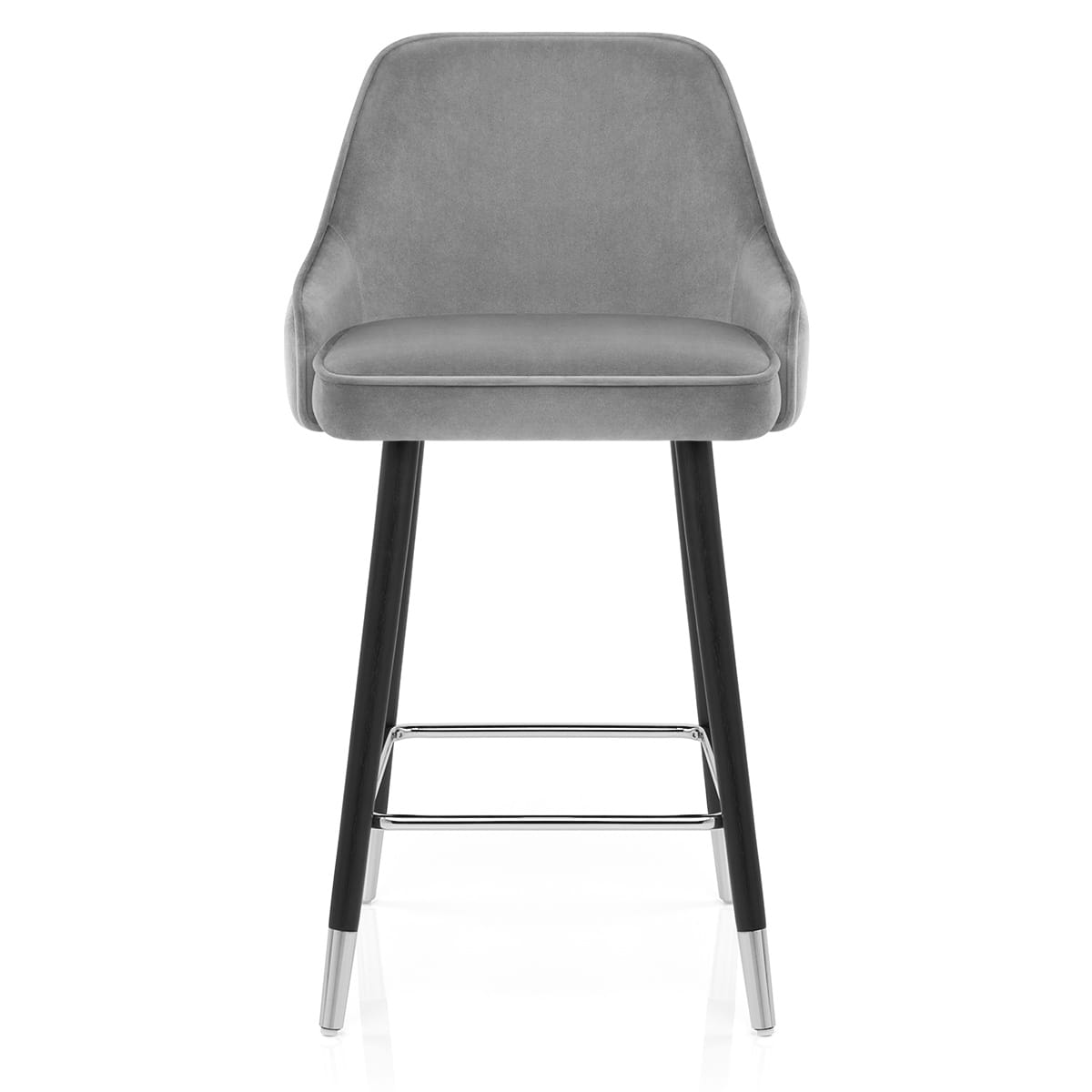 Taburete Terciopelo Madera - Glam Gris
