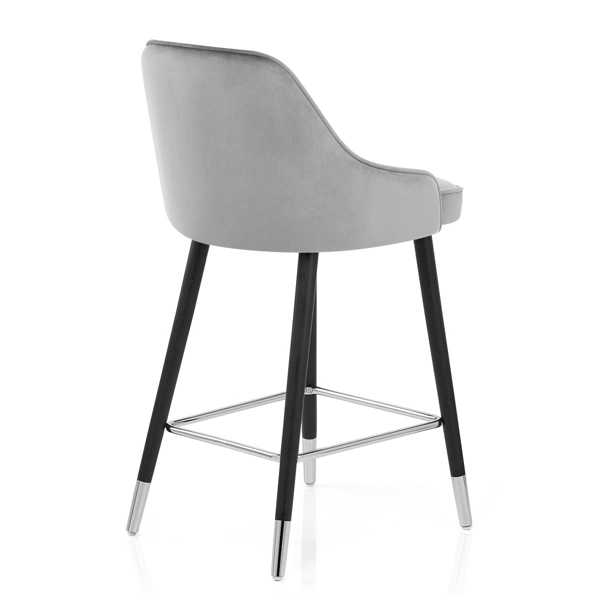 Taburete Terciopelo Madera - Glam Gris