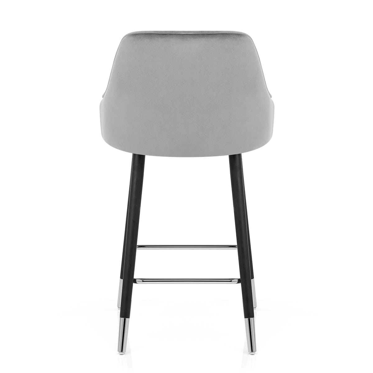 Taburete Terciopelo Madera - Glam Gris