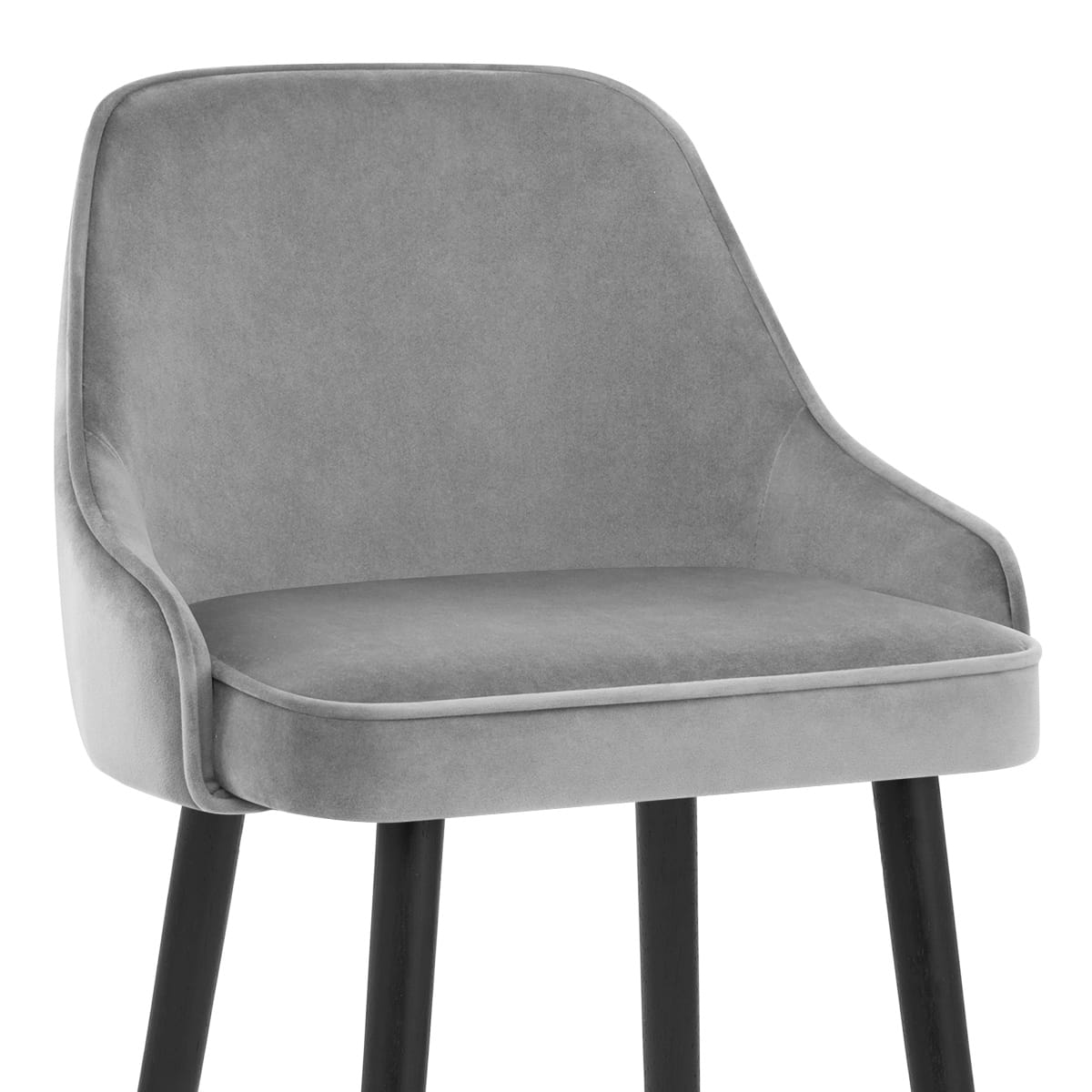 Taburete Terciopelo Madera - Glam Gris